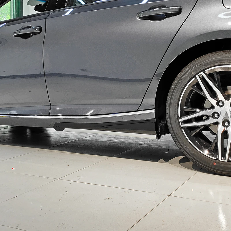 High Quality Carbon Fiber Style Side Skirt Kit 4 Pieces Glossy Black Auto Exterior Trim With Self Adhesive Tape view 6