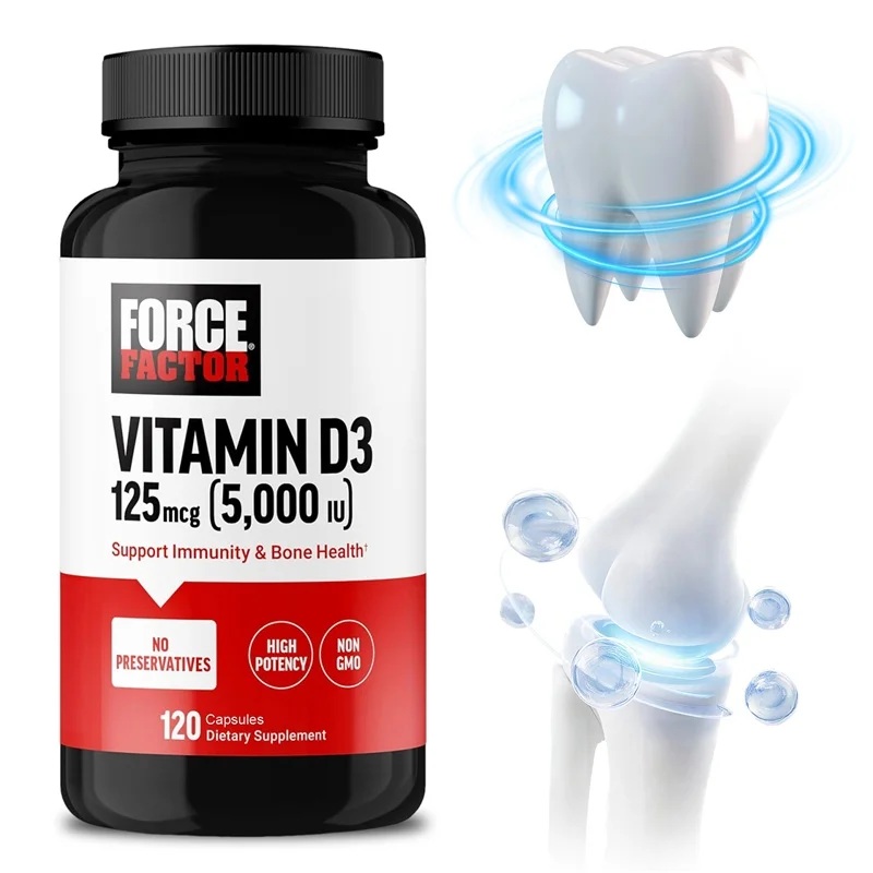 

Vitamin D3 5000 IU - Supports Strong Bones & Immune Health - Gluten Free Non-GMO Vitamin D Supplement