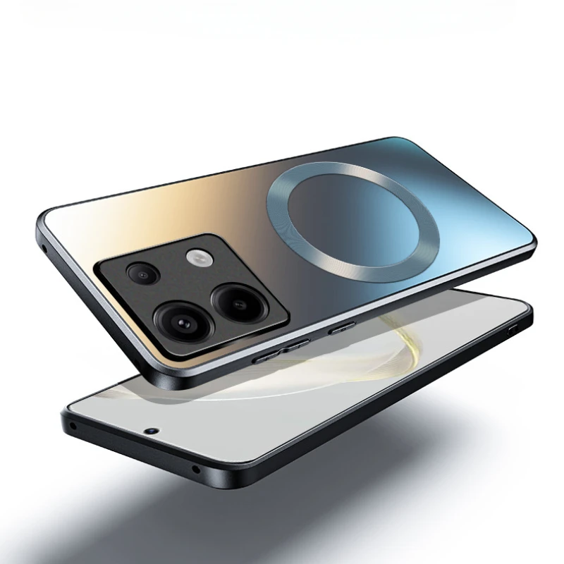 Etui magnetyczne dla Redmi Note 13 Pro Plus silikonowa matowa miękka powłoka do Redmi Note13Pro + bezprzewodowe ładowanie adsorpcyjne tylne etui