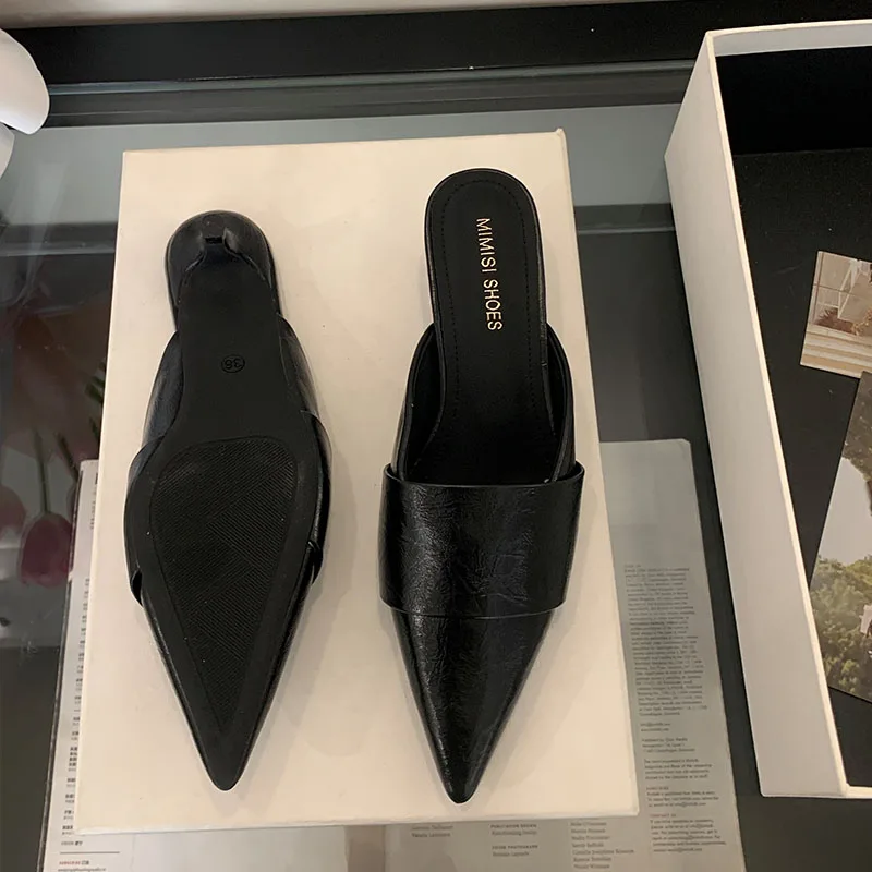 

Роскошные модные женские туфли-лодочки на низком каблуке с острым носком, шлепанцы, женская обувь без шнуровки, женские туфли на тонком каблуке на мелком каблуке, женские туфли-лодочки