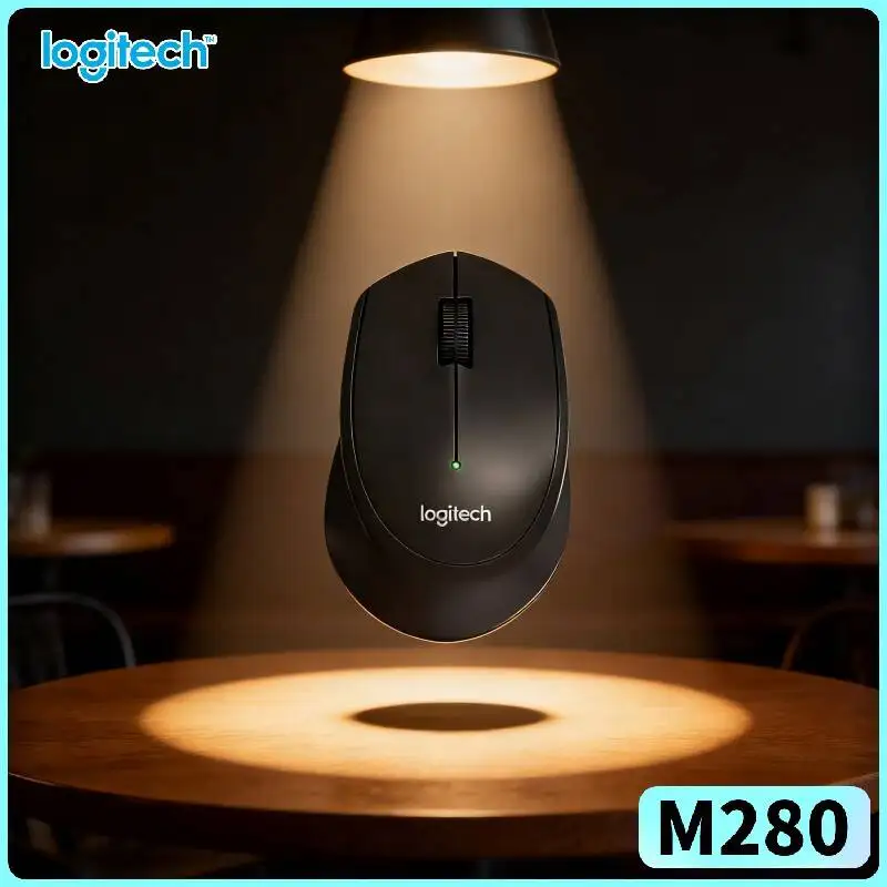 Logitech M280 Ergonomic Wireless Mouse Mute Tap Response 10m Secure Connection 18-Month Battery Easy Install for Desktop PC
