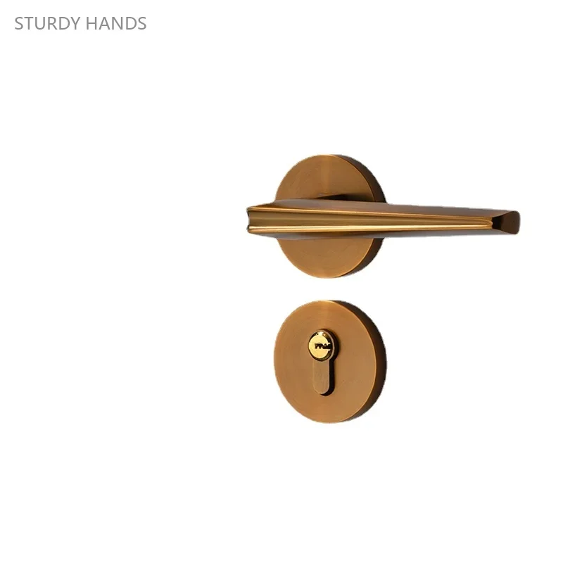 

1 set of zinc alloy split lock simple and high-end indoor bedroom silent solid wood door handle split lock with key included