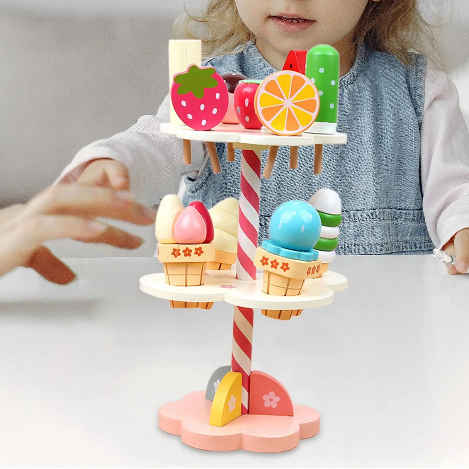 

Ice Cream Toy Set Develops Social Skills Simulation Ice Cream Pretend Toy for Girls and Boys Preschool Gifts Children Kids