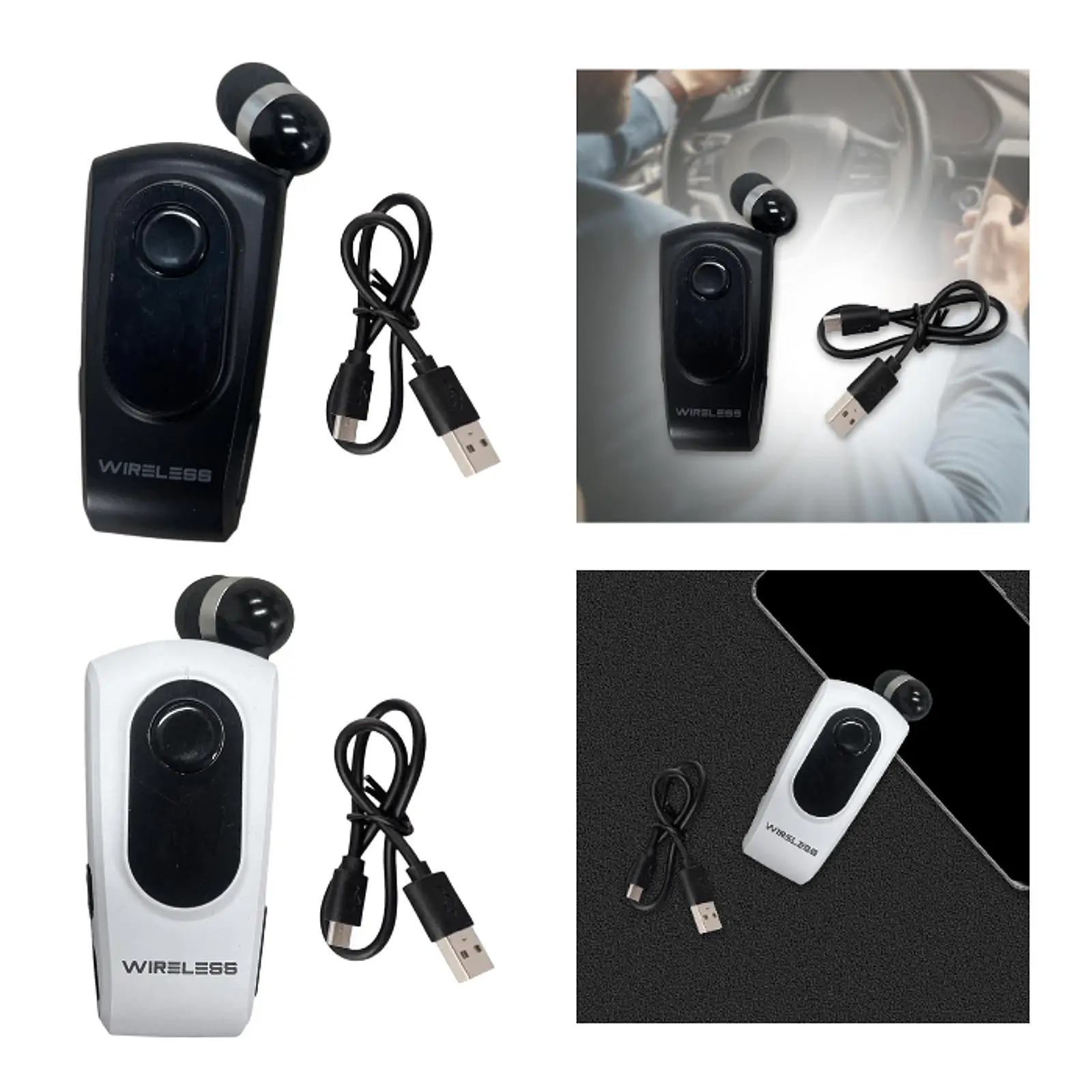 

Retractable BT Headset Lightweight Driver Earbud for Running Calling Workout