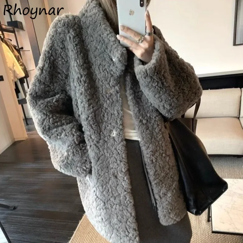 

Jackets Women Winter Graceful Temperament Female Lazy Style Baggy High Street All-match Korean Fashion Cozy Tender Daily