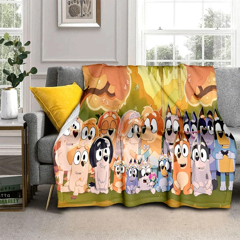 2025 New Style B-Blueys Family Cartoon Dog Blanket,Soft Throw Blanket for Home Bedroom Bed Sofa Travel Cover Kid Gift