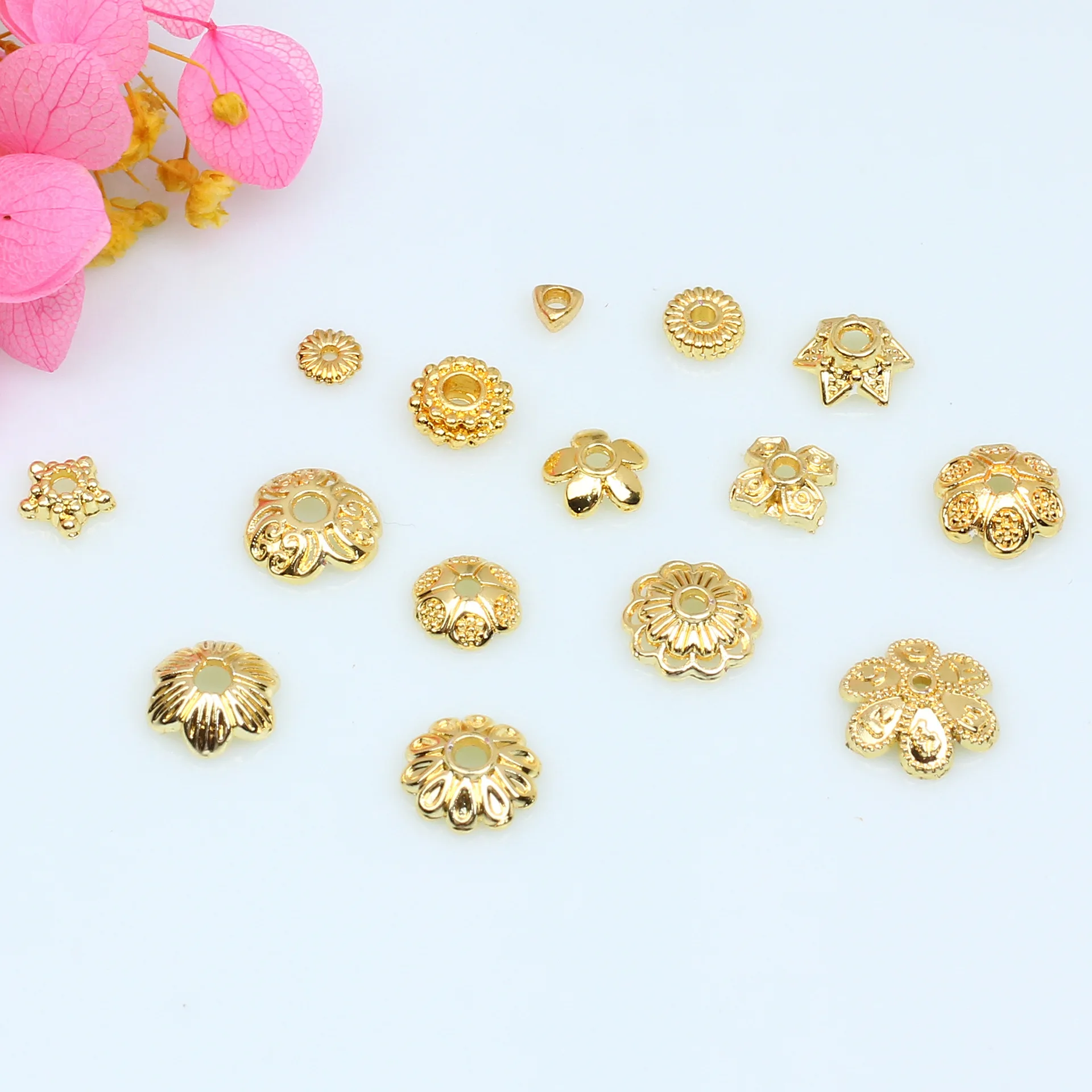14K Flower Bead Caps Bloom Floral Beading Cup Piece Bead Spacer 100 pcs