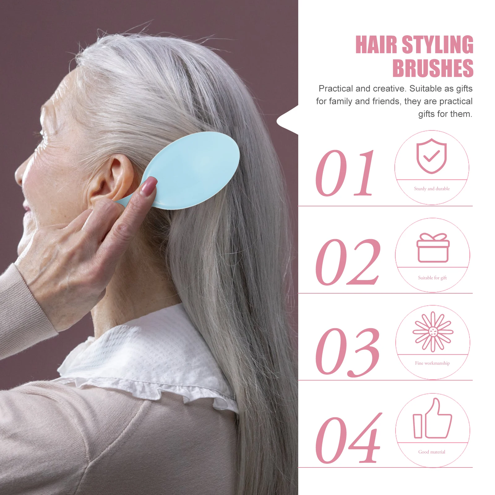 

2pcs Massage Comb Detangling Hairbrush With Airbag Design Scalp Stimulation For Women Thick Curly Hair Portable