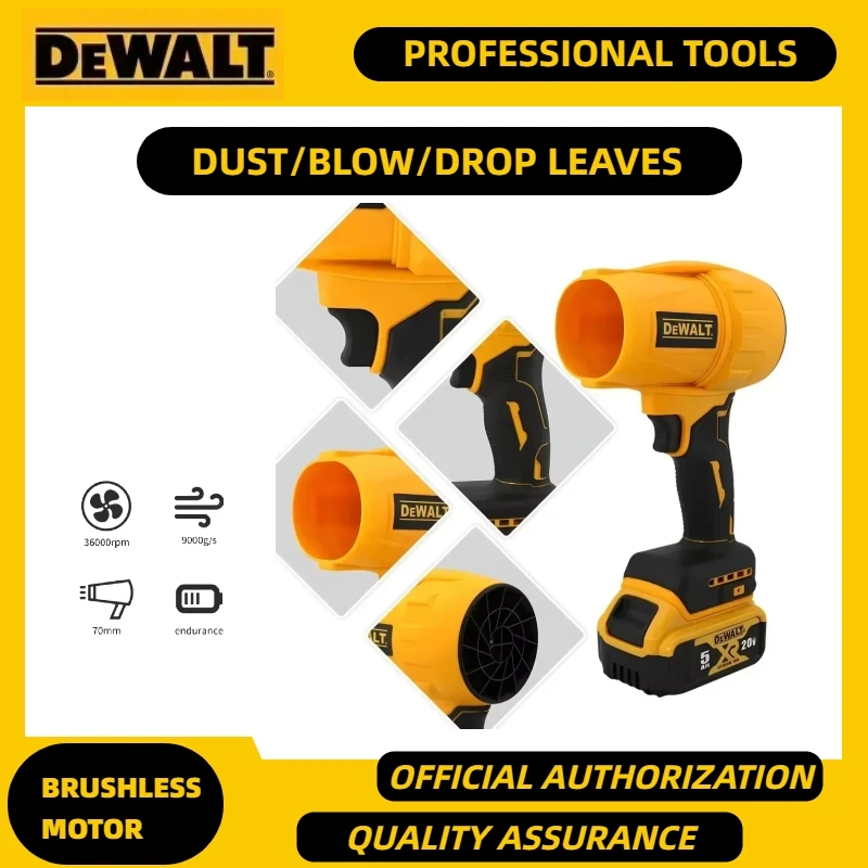 DeWALT-ventilador Turbo de 20V, ventilador violento, soplador de aire sin escobillas recargable de 800G, secador de ventilador de mano, turbina inalámbrica de 30000RPM