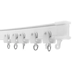 1M Flexible Ceiling Curtain Rod Rail Plastic Track Mounted Bendable Curved Straight Slide Windows Accessories Kit Home Decor D4