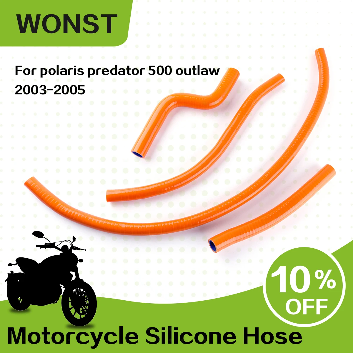 

For 2003 2004 2005 Polaris Predator 500 Outlaw ATV Silicone Radiator Hose Kit