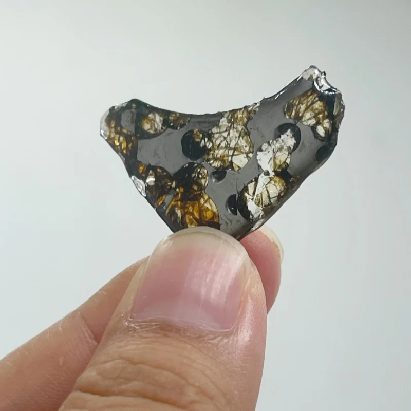 Seymchan Natural Pallasite Meteorite Fragment Irregular Shape Cosmic Collection Decor -QA845