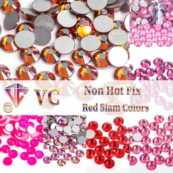 Red Siam Colors SS3-SS30 Glitter Crystals and Strass Non Hotfix Rhinestones Customized Flatback For DIY Garment Nails