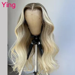 Perruque Lace Front Wig Body Wave Brésilienne Naturelle Remy, Cheveux Humains, Couleur Grise Ombrée, 13x6, 30 Pouces, 13 Tages, Pre-Plucked, 180%