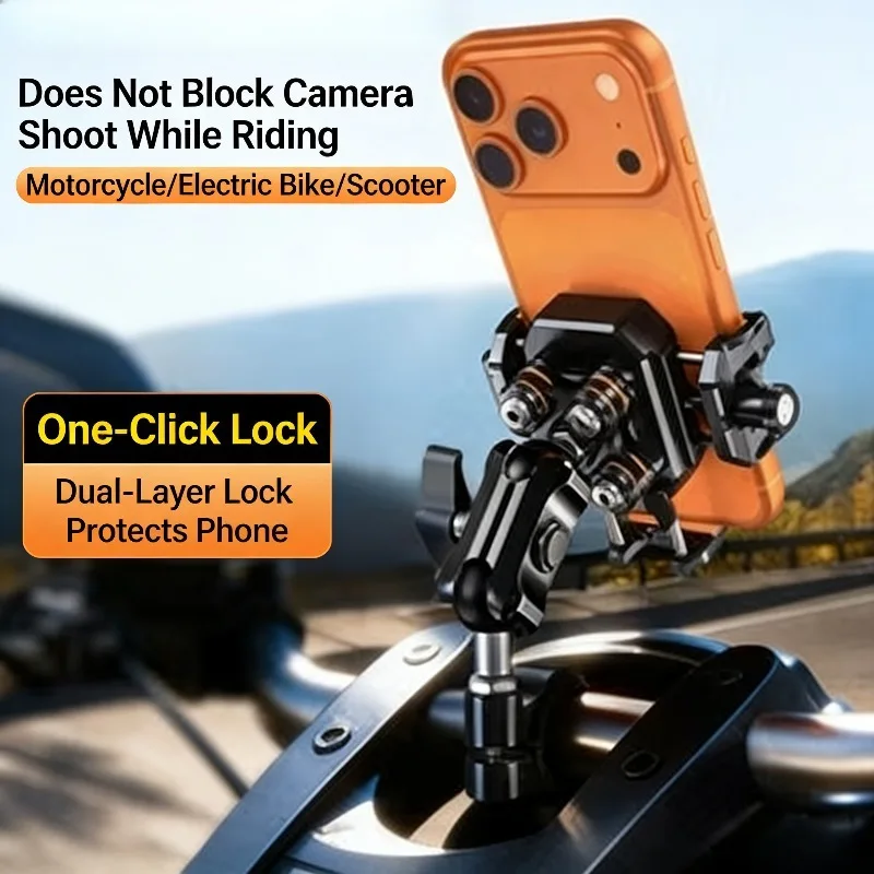 

Universal Anti Shake Motorbike Phone Holder 15W Wireless 36W Wired Fast Charging Handlebar Mount for Motorcycle ATV Safe Riding