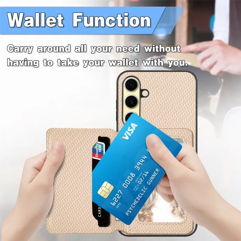 Etui na Samsung A17 A07 A55 A35 A25 A15 Portfel Etui na Karty Stojak Skórzane Magnetyczne Etui na Galaxy M56 M55 M15 A56 A36 A54 A14 — zdjęcie produktu 3