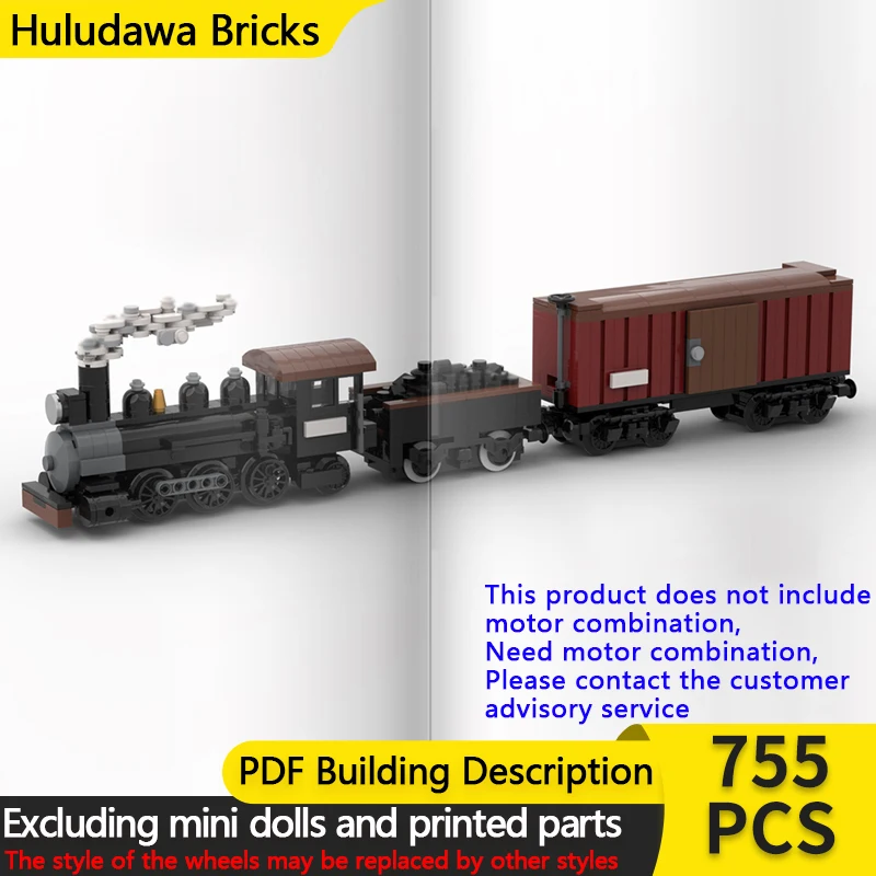 Modelo de coche urbano, ladrillos de construcción MOC, ferrocarril 0-6-2, locomotora de vapor, tecnología Modular, regalos de vacaciones para niños, traje de juguetes para montar