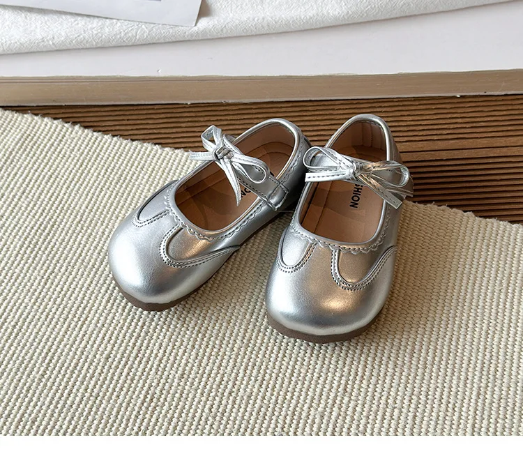 Kinder-Lederschuhe für Mädchen 2026 Frühling&Herbst Neue Mode Koreanischer Stil Weiche Schleife Rutschfeste Modische Prinzessinnen-Schuhe – Detail 18