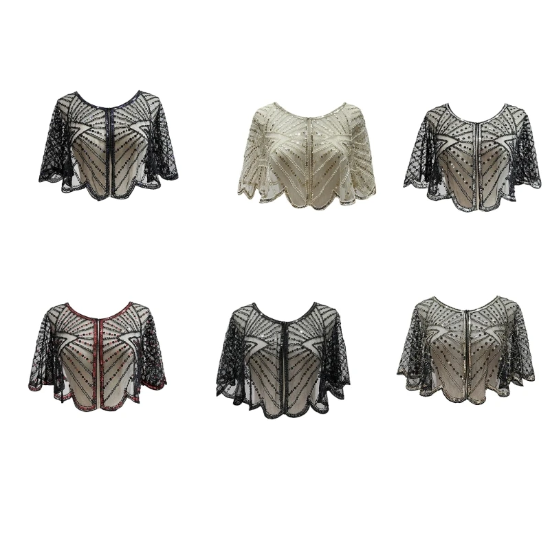 Women's Glittering Shawl Sequins Bridal Shawl Fringed Evening Wrap Shawls Drop Shipping