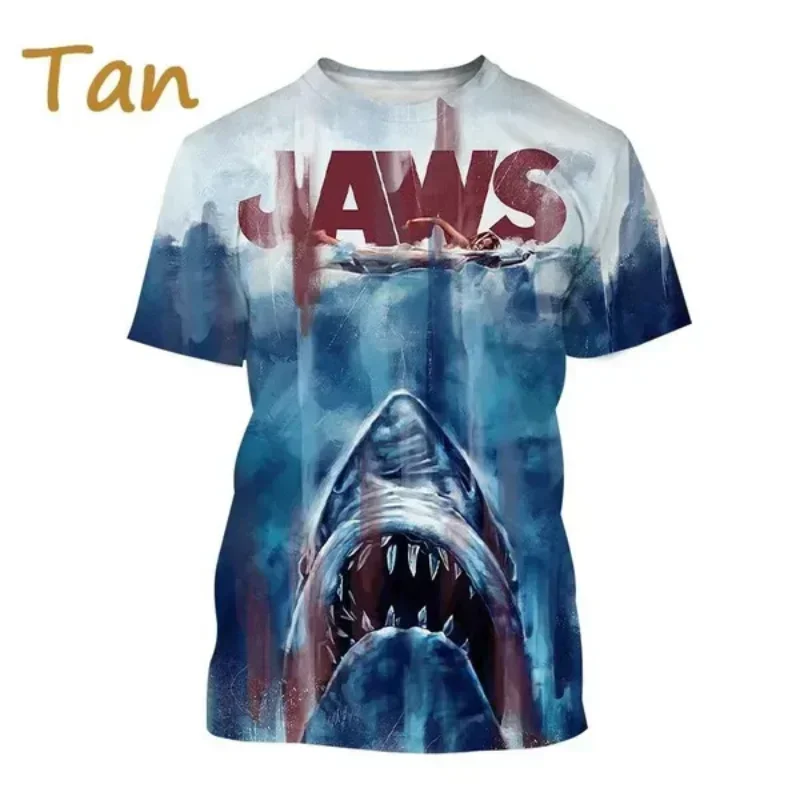 Fashion Personalized Men Clothing Jaws 3D Print T-shirt Shark Creative Graphic T Shirt Hip Hop Harajuku Street Unisex Tops Tees