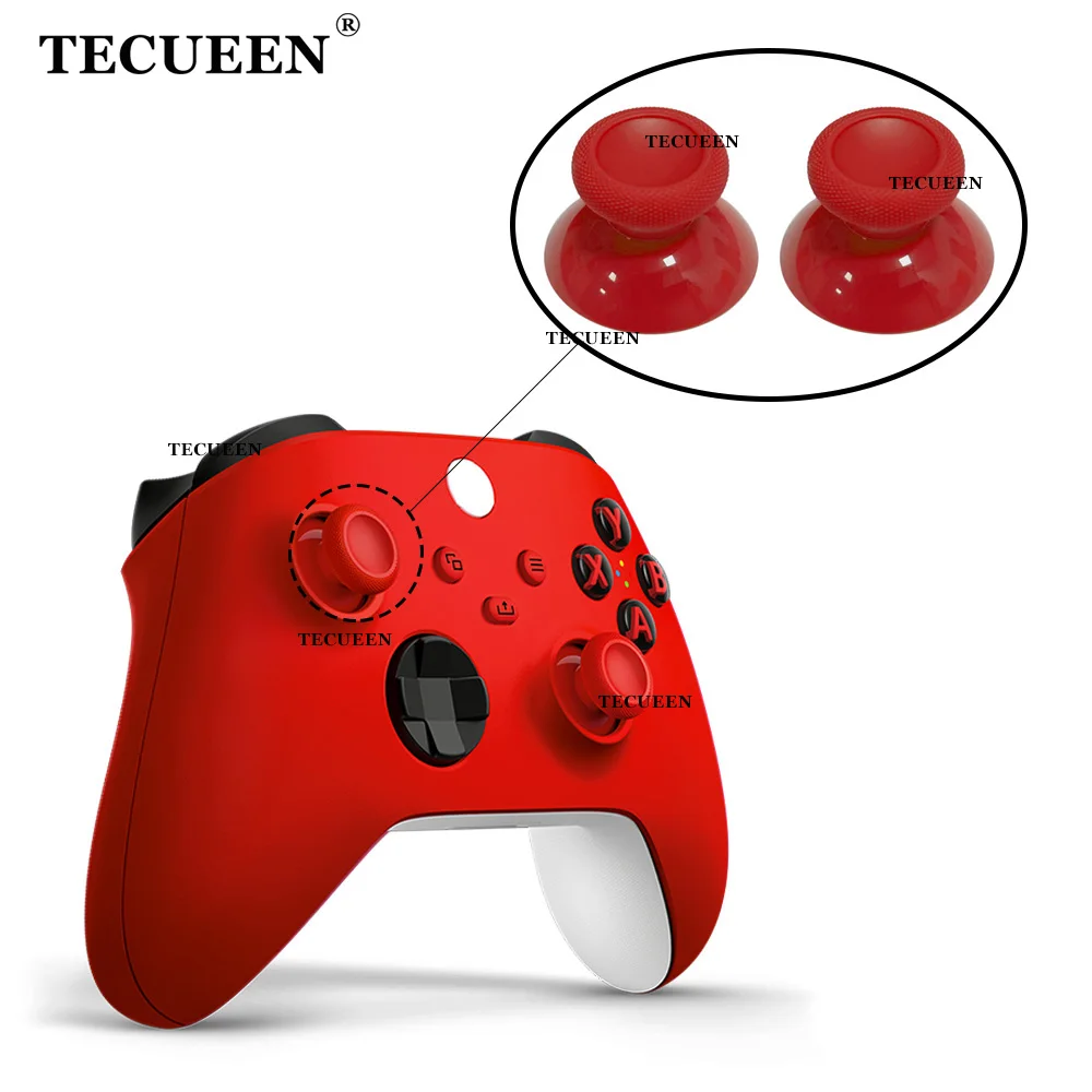 

2pcs Thumb Stick Grips for Xbox Series X/S Controller Thumbsticks Replacement Rocker Buttons 3D Analog Joystick Caps Pulse Red