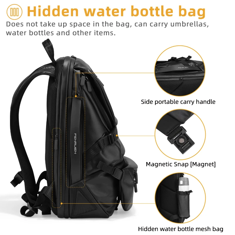 Imagem -05 - Fenruien-mochila Destacável para Homens Bolsa para Laptop Impermeável Carregamento Usb Nova Moda 173 2023