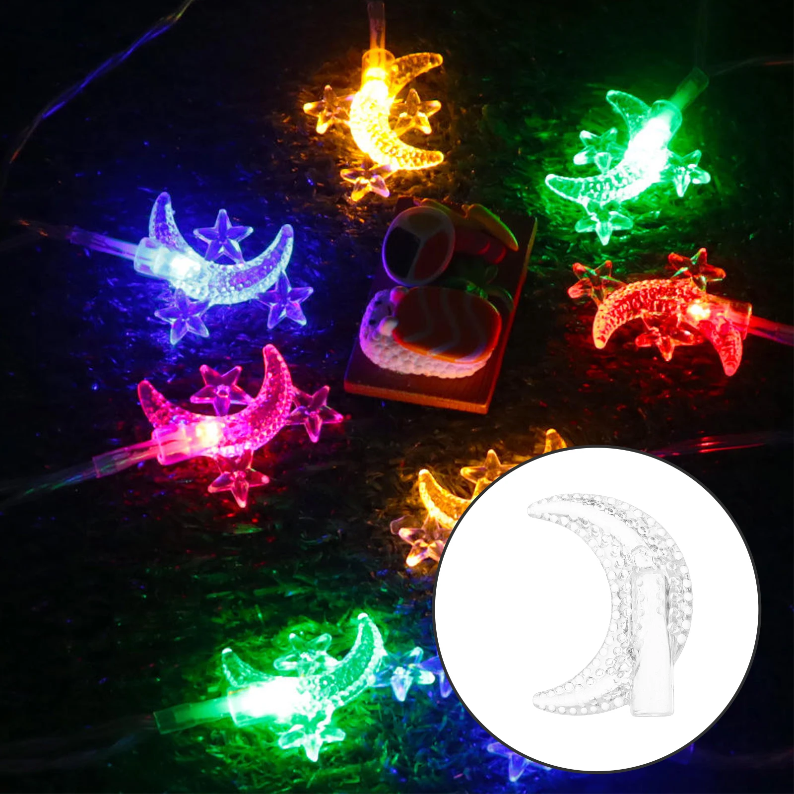 

100Pcs Moon Shape Bulb Covers for String Lights Plastic Lamp Shades Enhance Garden Bedroom Ambiance Light String Parts