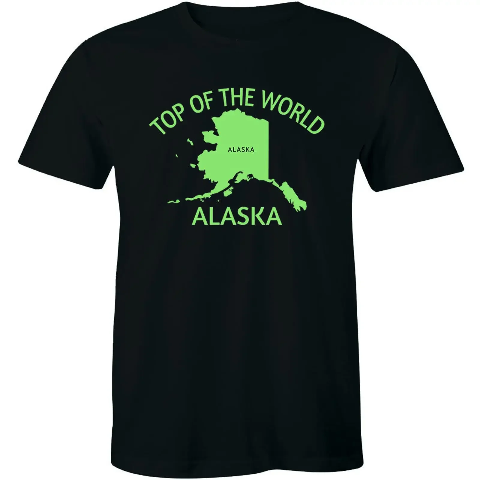 Top Of The World Alaska T Shirt Funny State Anchorage Frontier Men's vintage Washed graphic Casual Unisex Soft homme Slightly