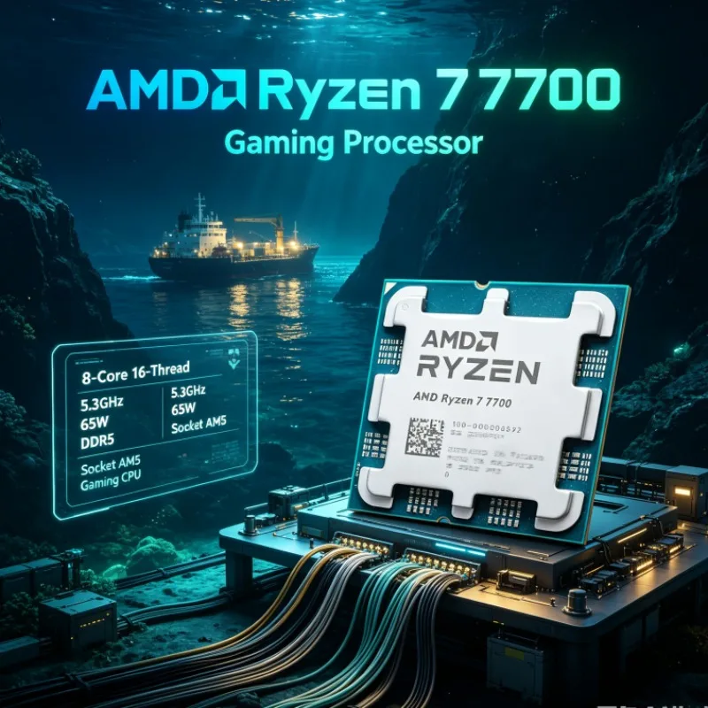 AMD Ryzen 7 7700 Socket AM5 Processor 5.3GHz 8-Core 16-Thread 65W 5nm DDR5 32M L3 Cache No Cooler Type-C