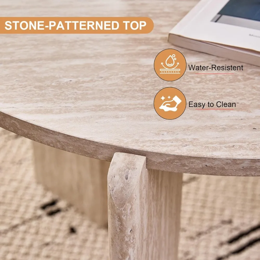 مجموعة طاولات القهوة المتداخلة الحديثة في منتصف القرن، قطعتان، ارتفاعات قابلة للتبديل، طاولات جانبية دائرية بقطر 27.6 و19.7 لـ L #4