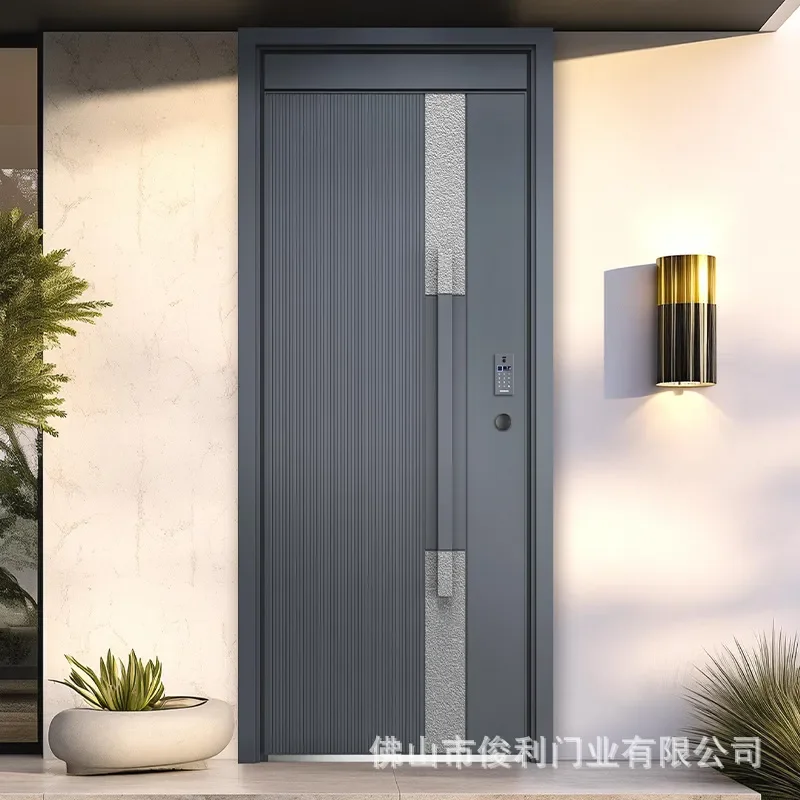Light Luxury Cast Aluminum Villa Entry Door Anti Theft Armored Security Main Entrance for Modern Building Residential Use