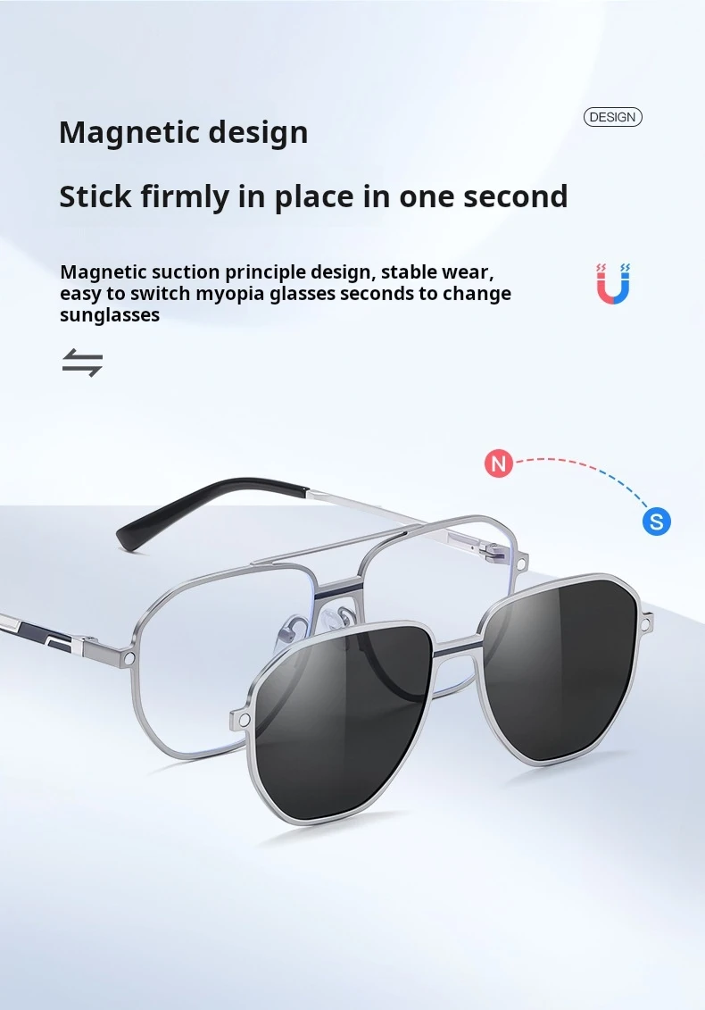 OLLYMURS موضة الطيار الاستقطاب مشبك مغناطيسي على النظارات الرجال المضادة للأشعة فوق البنفسجية الصغيرة النظارات الطبية البصرية الإطار النساء 7037