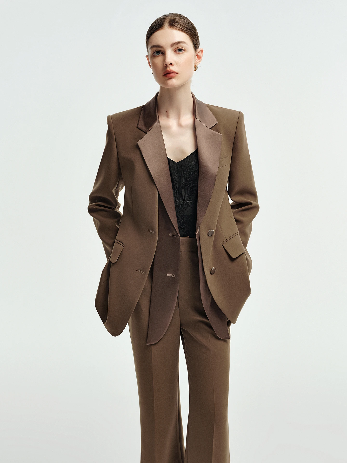 

Женское деловое повседневное пальто Browny Coat для работы и офиса, профессиональная рабочая одежда, формальный стиль для юристов, осенняя мода