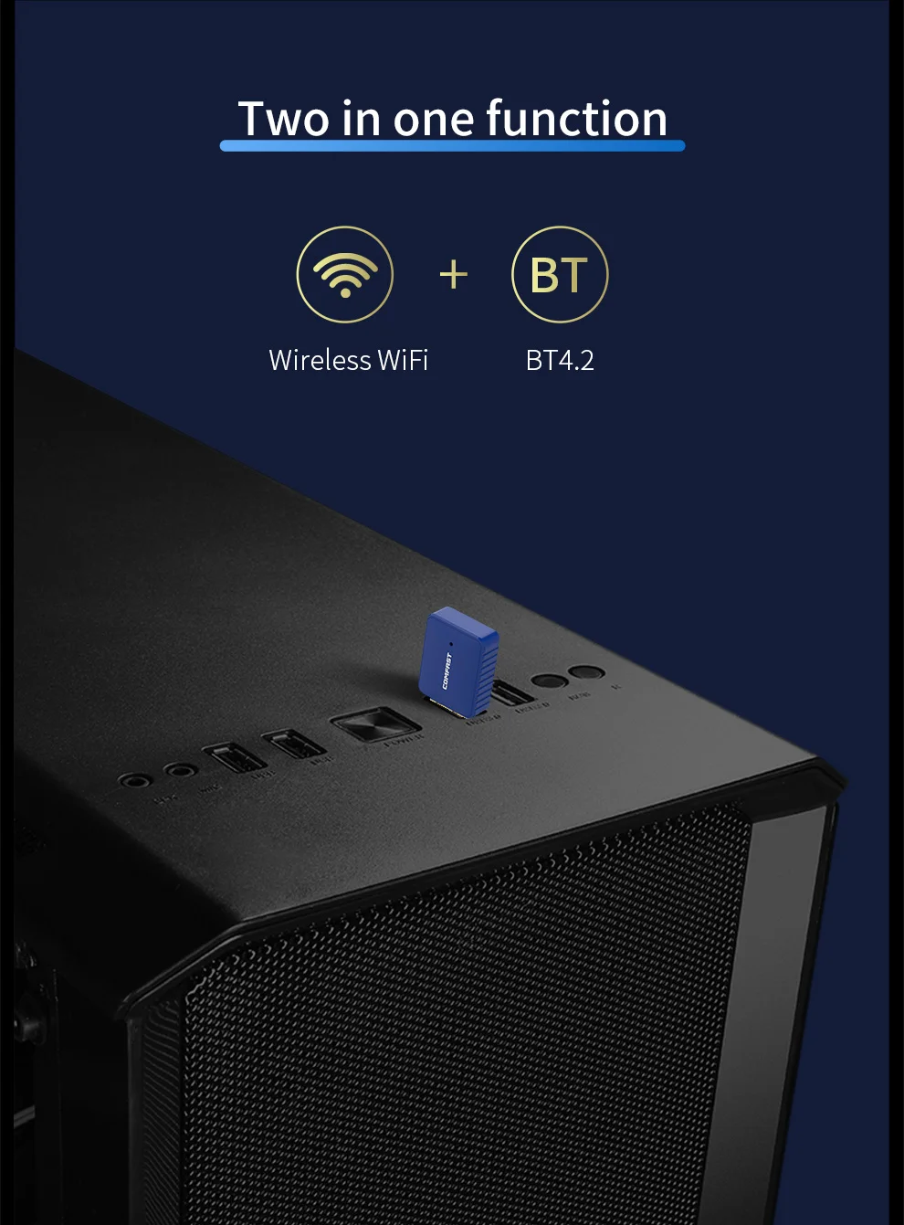 Comfast 650Mbps wifi 4 USB 2.0 Adapter Network Card Dual Band 2.4G/5.8G BT 4.2 Wireless Receiver Transmitter For Desktop Laptop