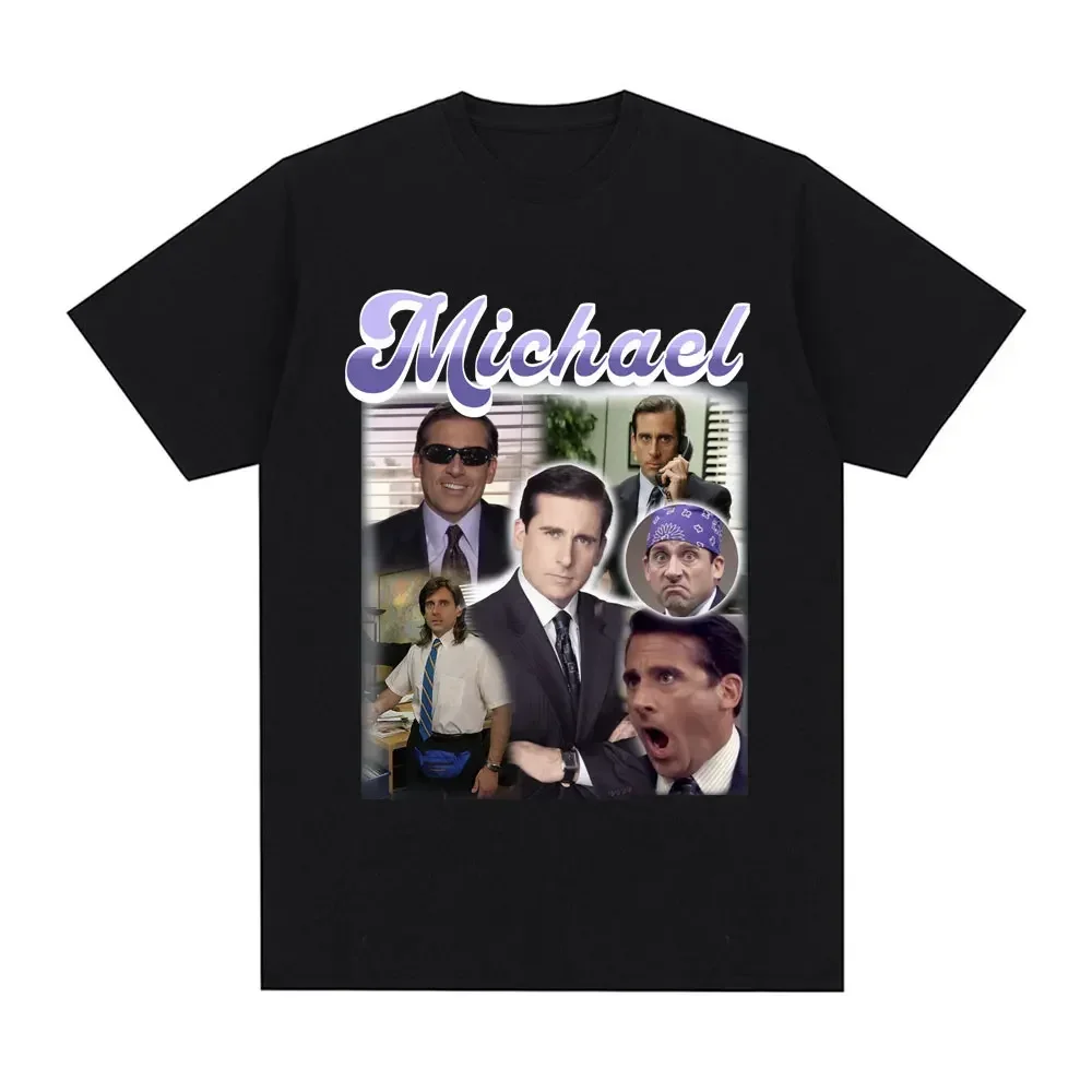 

Summer men's Michael Scott character funny print 100% pure cotton short-sleeved humorous and fashionable clothing top