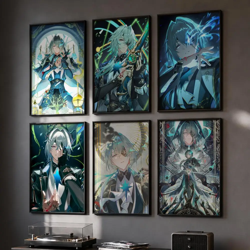 Anaxa Honkai Star Rail Game Poster HD Home Wall Stickers House Hallway Living Room Bedroom Bar Office Decor Art Prints