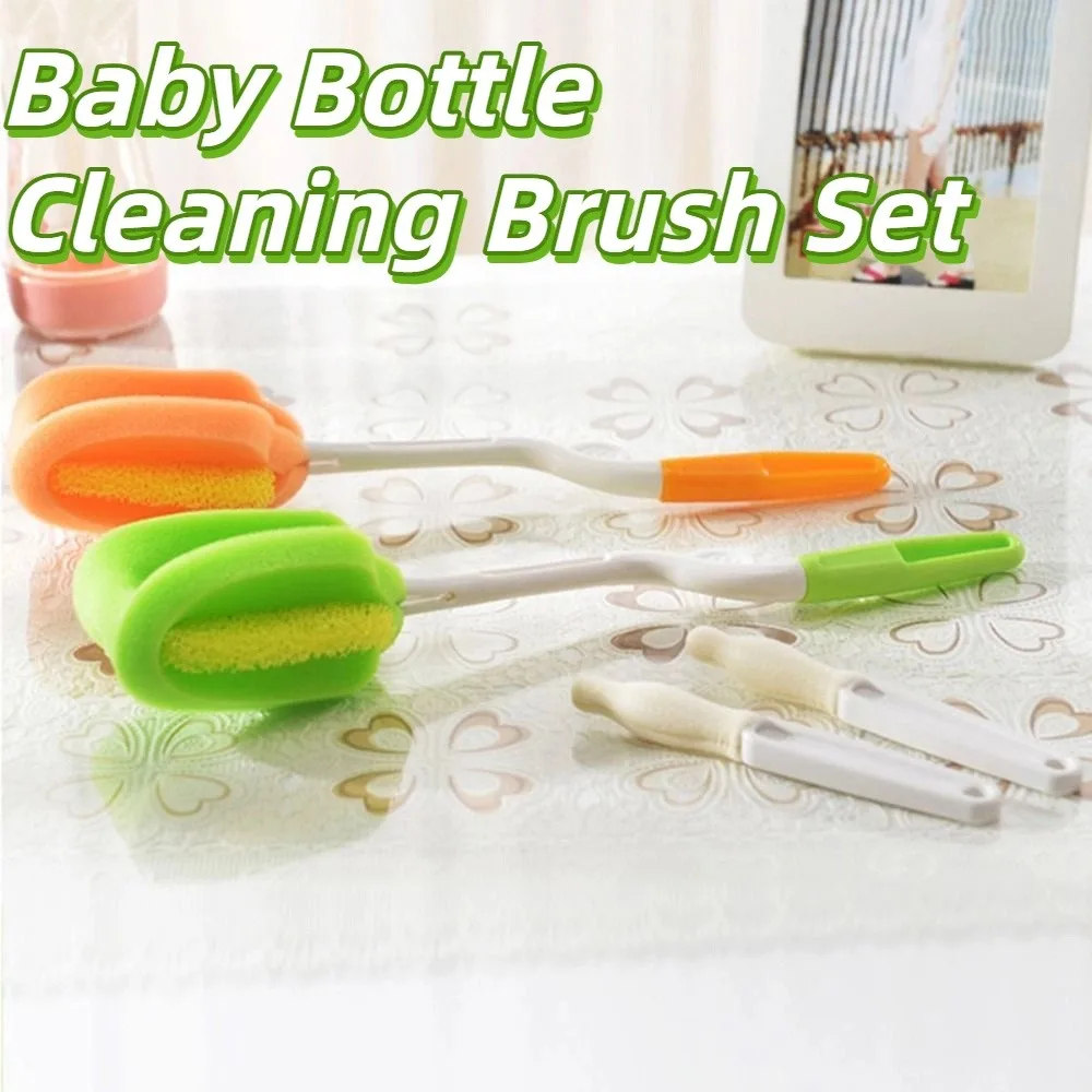 

Soft Head Baby Bottle Cleaning Brush Set BPA-Free Spout Cup Brush Water Bottle Brush Infant Nipple Brush Long Handle