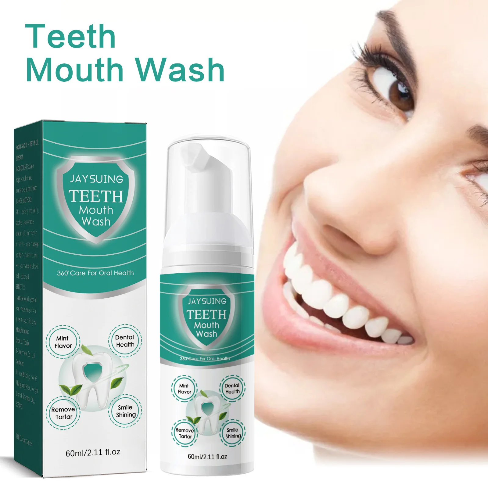 

60ml Tooth Deep Cleansing Mousse Teeth Whitening Foam Toothpaste Remove Tartar Stain Reduce Yellowing Care for Gums Fresh Breath