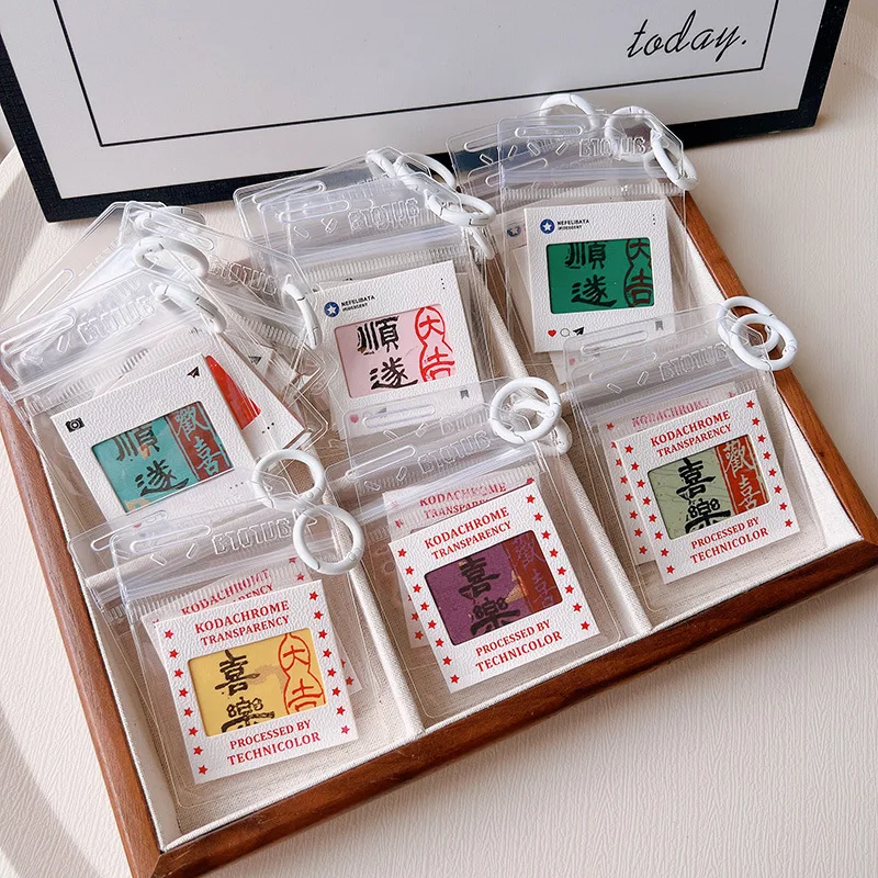 HD6380A05 Happy Shunsui Photo Clip Keychain Pendant Bag Pendant Transparent ins Wind Film Storage Bag