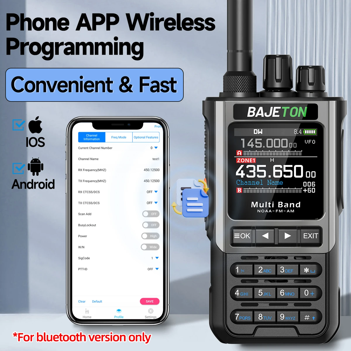 BAJETON BJ-8300 10 واط هام راديو الموجات القصيرة HF SSB CB اسلكية تخاطب AM USB LSB CW بلوتوث البرمجة يده اتجاهين الراديو
