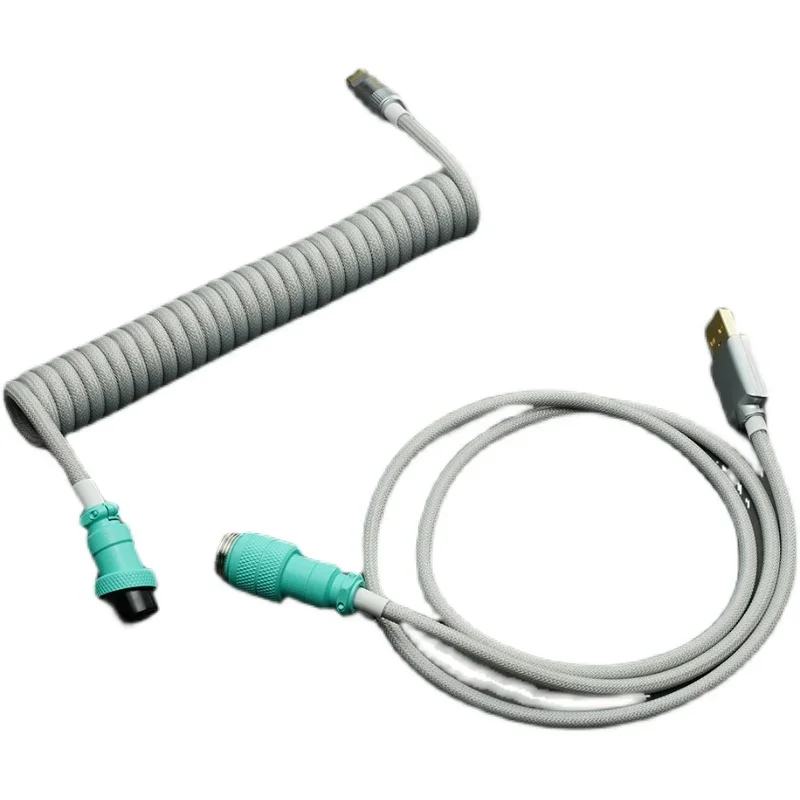 

Customized keyboard cable Air plug cable Hand woven spiral data cable