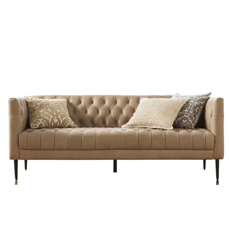 

~American leather sofa living room modern light luxury first layer cowhide sofa designer furniture