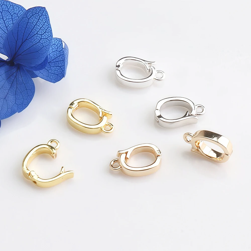 

5Pcs Hinged Pull Clasp Charm Bail Pendants Bails Necklace Clasp Pearl Enhancer Connector for Necklace Bracelet Jewelry Making