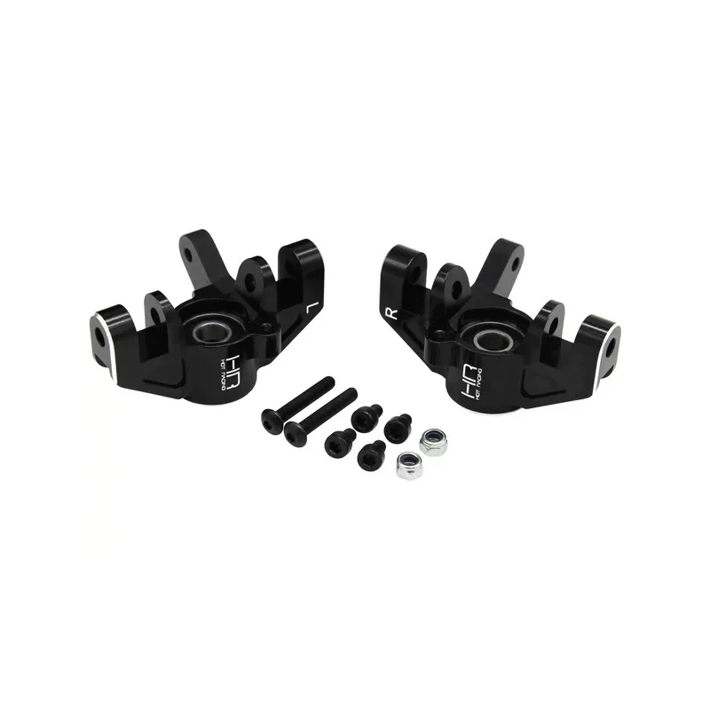Hot Racing LSRR2101 Alum Front Spindles L/R 1/6 Super Rock Rey, Carbon Steering Arms, 8x19x6 Bearings, Replace LOS254055