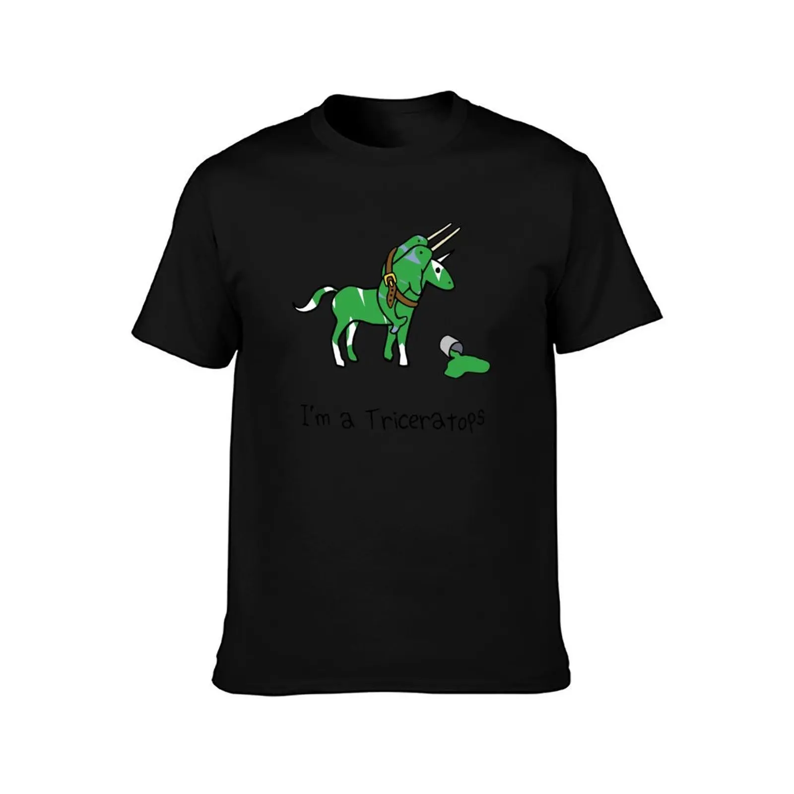 I'm A Triceratops (Unicorn + Narwhals) T-Shirt, Summer Casual Cotton Tee, Oversized Streetwear Tops, Vintage Graphic Print