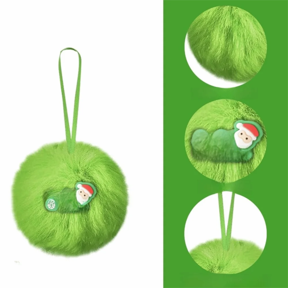 

Furry Christmas Ball Lime Green 6cm Christmas Tree Decoration Ball with Bow DIY Christmas Hanging Decorations Navidad