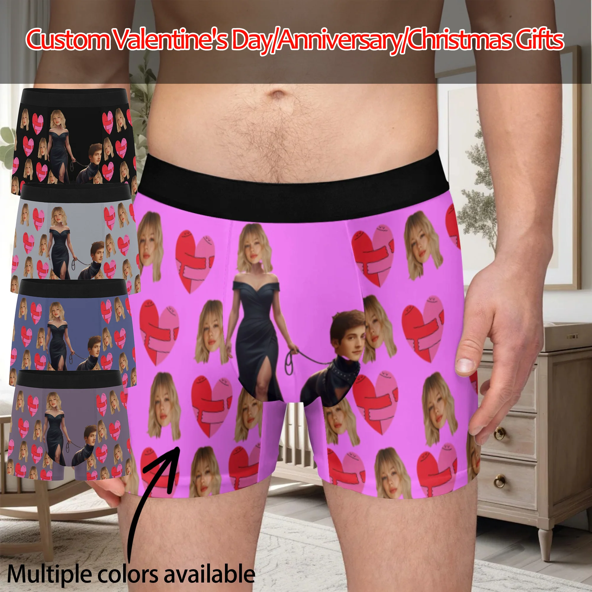 Personalized Face Photo Underwear Custom Boxer Briefs Custom Men Valentine's Day Gift For Husband Anniversary Gift for Dad