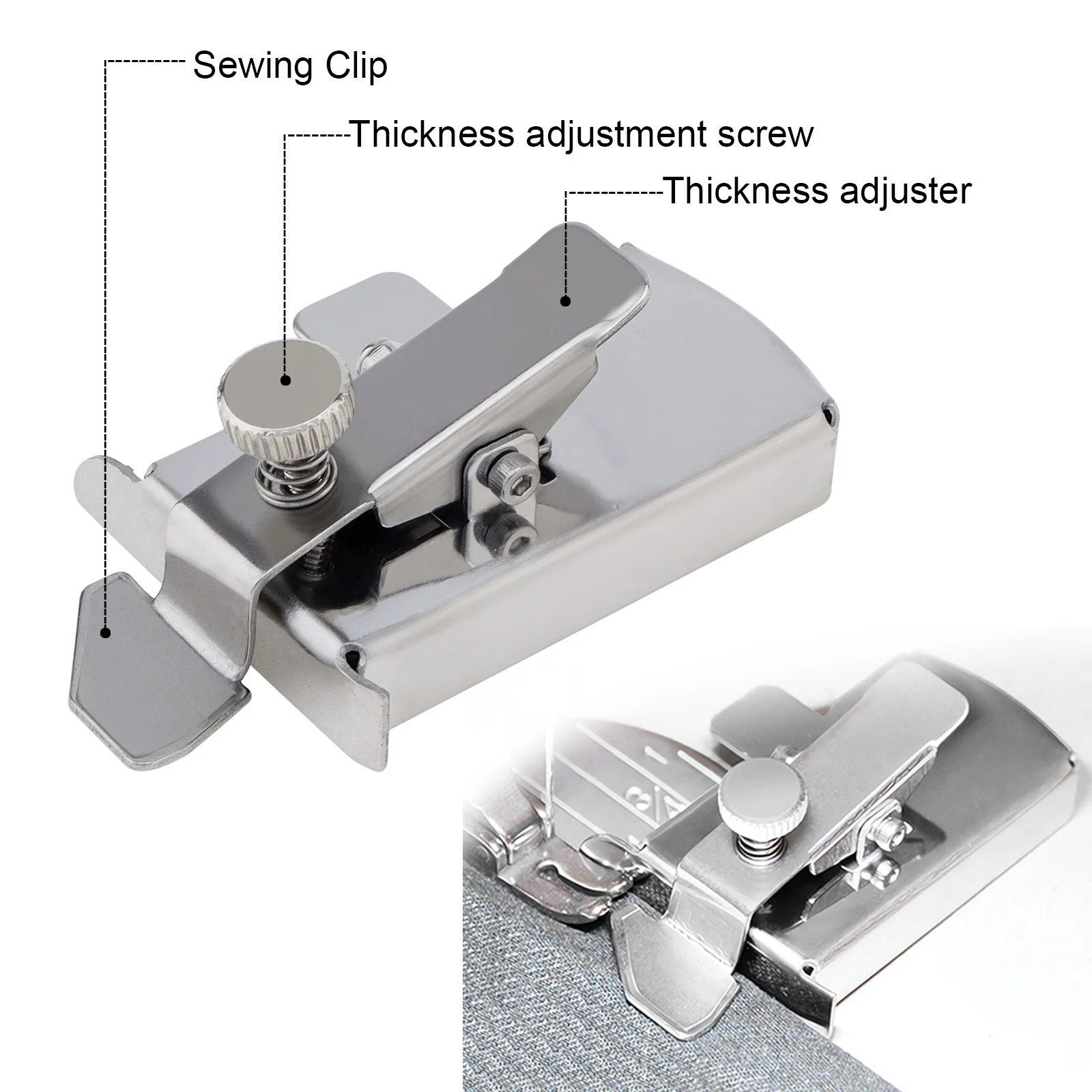 Magnetic Sewing Guide for Walking Foot Sewing Machine Accessories with Clip Stainless Steel Multifunctional Ruler Seam Guide