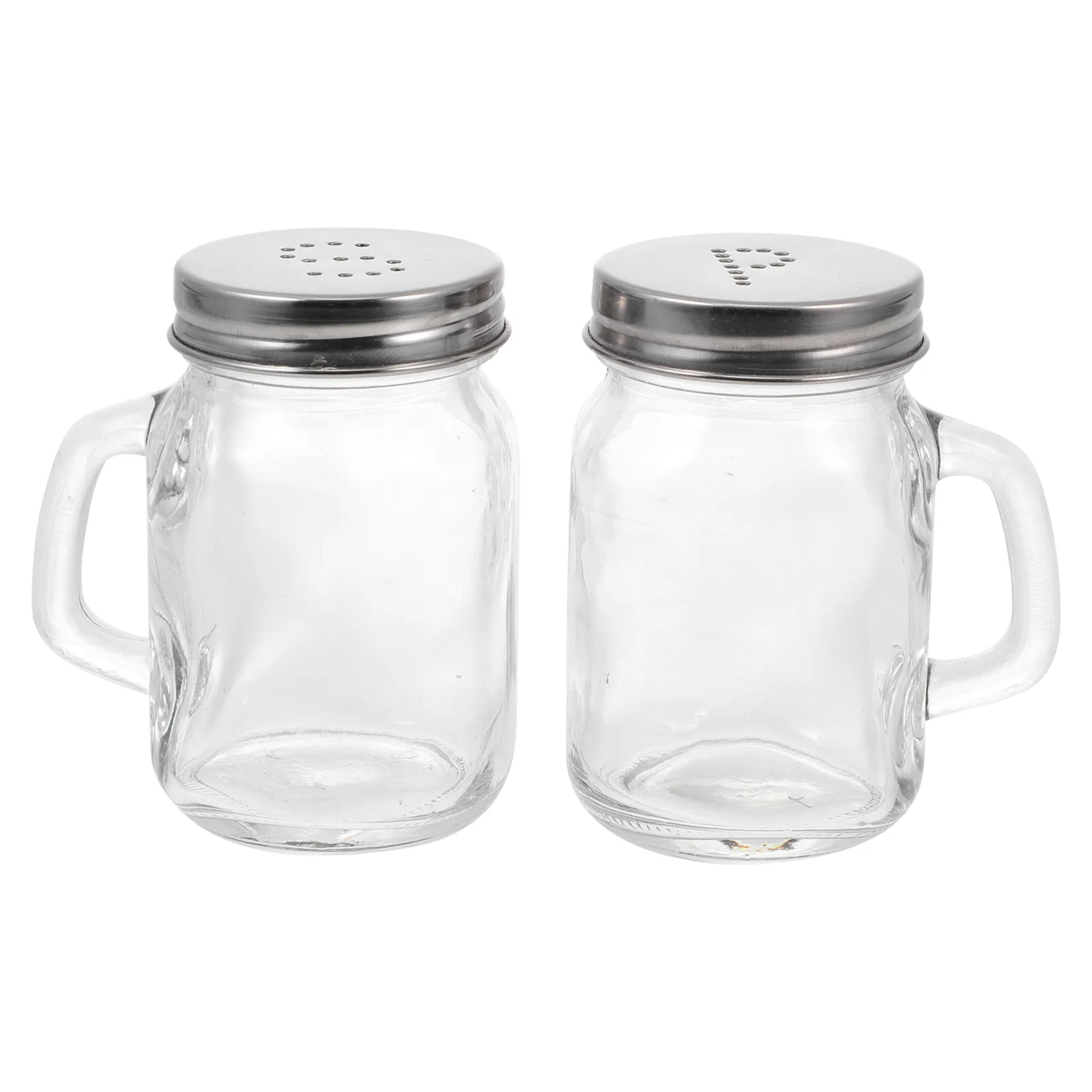 

2Pcs Seasoning Storage Bottles Premium Glass Pepper Shakers Household Kitchen Salt Spice Containers Bbq Condiment Holders
