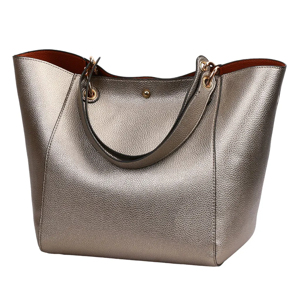 2PCS Fashion Classic Women’s Handbag PU Leather Large Capacity Tote Bag with Hand Coin Purse Top-Handle Shoulder Bag